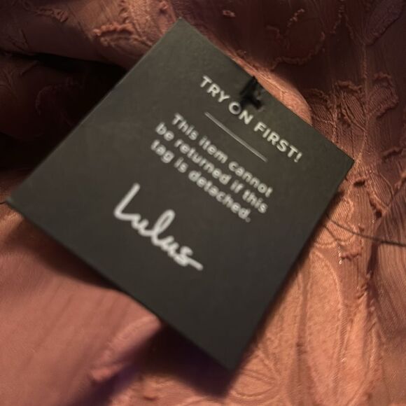 Lulus | Meant to Shine Mauve Floral Jacquard Long Sleeve Mini Dress | M NWT - Picture 8 of 8